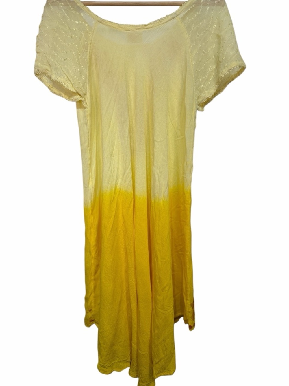 Exist NWT Yellow Ombre Embroidered Rayon Midi Dress one Size - Picture 3 of 8